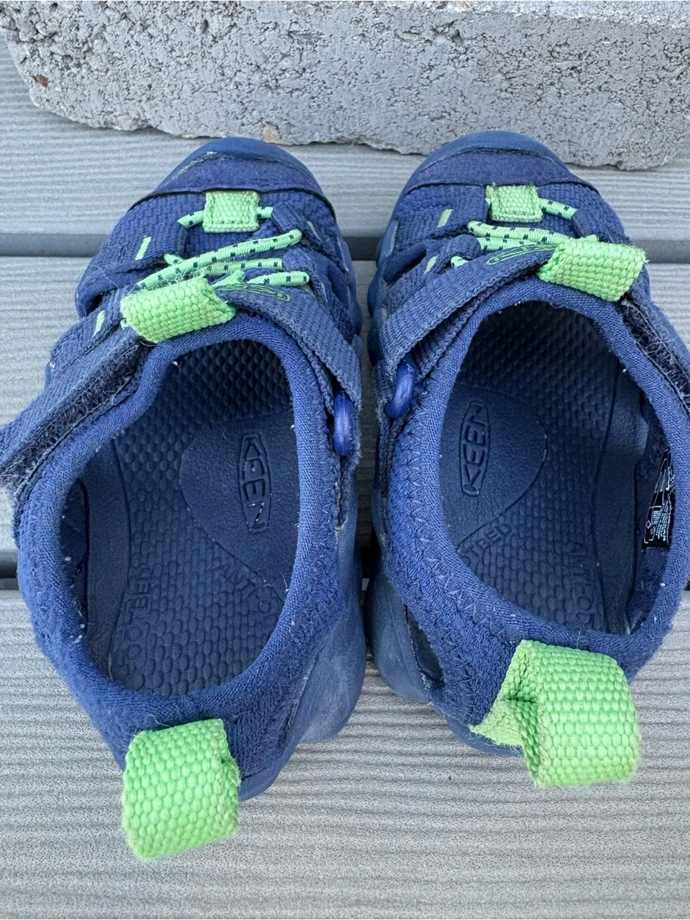 KEEN Hyperport H2 Toddler Water Sandals 6C Navy Blue Lime Green Hiking Shoes